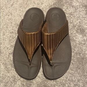 Fit Flop Brown and Black Woven Sandals Size 9